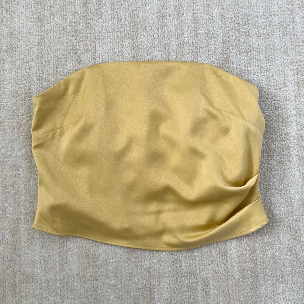 Wayf Corset Smocked Back Blouse Top L